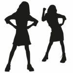 Silhouettes Of Teen Stock Photo