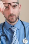 Medical Professional Concerned Look Stock Photo