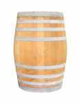 Old Wooden Wine Barrel Iron Ring On White Background Stock Photo