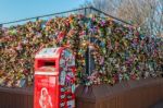 Seoul - February 1 : Love Padlocks At N Seoul Tower Or Locks Of Love Is A Custom In Some Cultures Which Symbolize Their Love Will Be Locked Forever At Seoul Tower On February 1,2015 In Seoul,south Korea Stock Photo