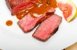 Green Peppercorn Beef Filet Mignon Stock Photo