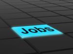 Jobs Button Shows Hiring Recruitment Online Hire Job Stock Photo