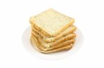 Pile Of Wheat Slice Bread Dish On White Background Stock Photo