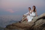 Pre Wedding Outdoor Romantic Stock Photo