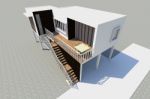 3d Modern House Stock Photo