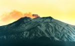 Mount Etna By Sunset Stock Photo