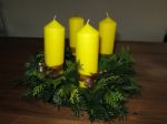 Advent Wreath With Yellow Candles Stock Photo