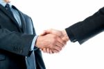 Closeup Of Business People Shaking Hands Stock Photo