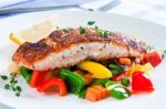 Salmon With Vegetables Stock Photo