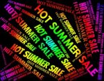 Hot Summer Sale Shows Retail Discounts And Warmth Stock Photo