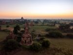 Sunrise Over Religious Temples Stock Photo