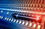 Audio Mixing Table Stock Photo