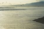 Sunset On The Pacific Coast Of Peru Stock Photo