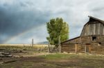 View Of Mormon Row Near Jackson Wyoming Stock Photo