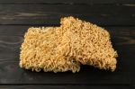 Noodles On Table Wood Background Stock Photo