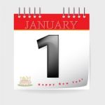 1 January On Calendar Stock Photo