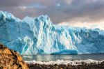 Early Morning On The Glacier Perito Moreno, Argentina Stock Photo