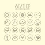 Weather Linear Icons Stock Photo