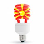 Flag Of Macedonia On Bulb Stock Photo