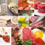 High Protein Food Collection Collage Stock Photo