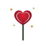 Heart Love Lollipop Sweet Food Flat Design Icon  Illustrat Stock Photo