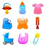 Kids Icons Stock Photo