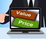 Value Price Computer Mean Product Quality And Pricing Stock Photo