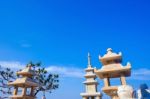 A Stone Pavilion And Blue Sky Stock Photo