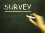 Survey Chalk Shows Gathering Data From Sample Stock Photo