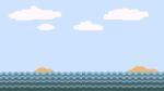 Pixel Art Ocean Sky Stock Photo