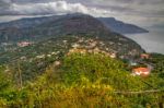 Italy Amalfi Coast And Ocean View Stock Photo