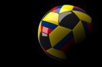 Colombia Soccer Ball Isolated Dark Background Stock Photo