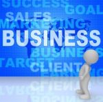 Business Words Shows Corporate Commerce And Buy 3d Rendering Stock Photo