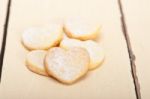 Heart Shaped Shortbread Valentine Cookies Stock Photo