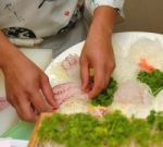 Preparing A Plate Of Sashimi Stock Photo