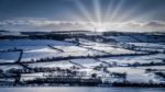 Snowy Landscape Near Gateshead, Tyne And Wear Stock Photo