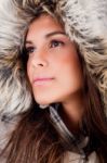 Girl Wearing Woolen Hat Stock Photo