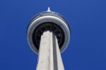 Background With The Cn Tower And Blue Sky Stock Photo