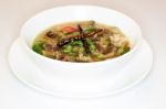 Thai Style Spicy Pork Soup Stock Photo