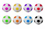 Colorful Footballs Stock Photo