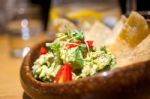 Avocado And Shrimps Salad Stock Photo