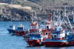 Boats Moored In San Juan Harbour Tenerife Stock Photo