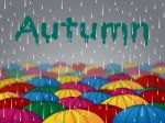 Autumn Rain Represents Fall Downpour And Showers Stock Photo