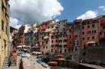 Riomaggiore View, Gulf Of 5 Terre L Stock Photo