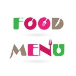 Food Menu Word Logo Elements Design Stock Photo