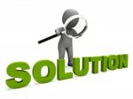 Solution Character Shows Achievement Resolution Succeed And Solv Stock Photo