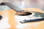 Close Up Acoustic Guitar Detail Stock Photo