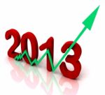 2013 Green Arrow Shows Sales For Year Stock Photo