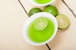 Green Lime Lemonade Stock Photo