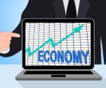 Economy Graph Chart Displays Increase Economic Fiscal Growth Stock Photo